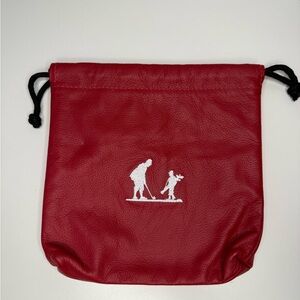 Winston Collection Red Leather Toiletry Bag : Golf accessories